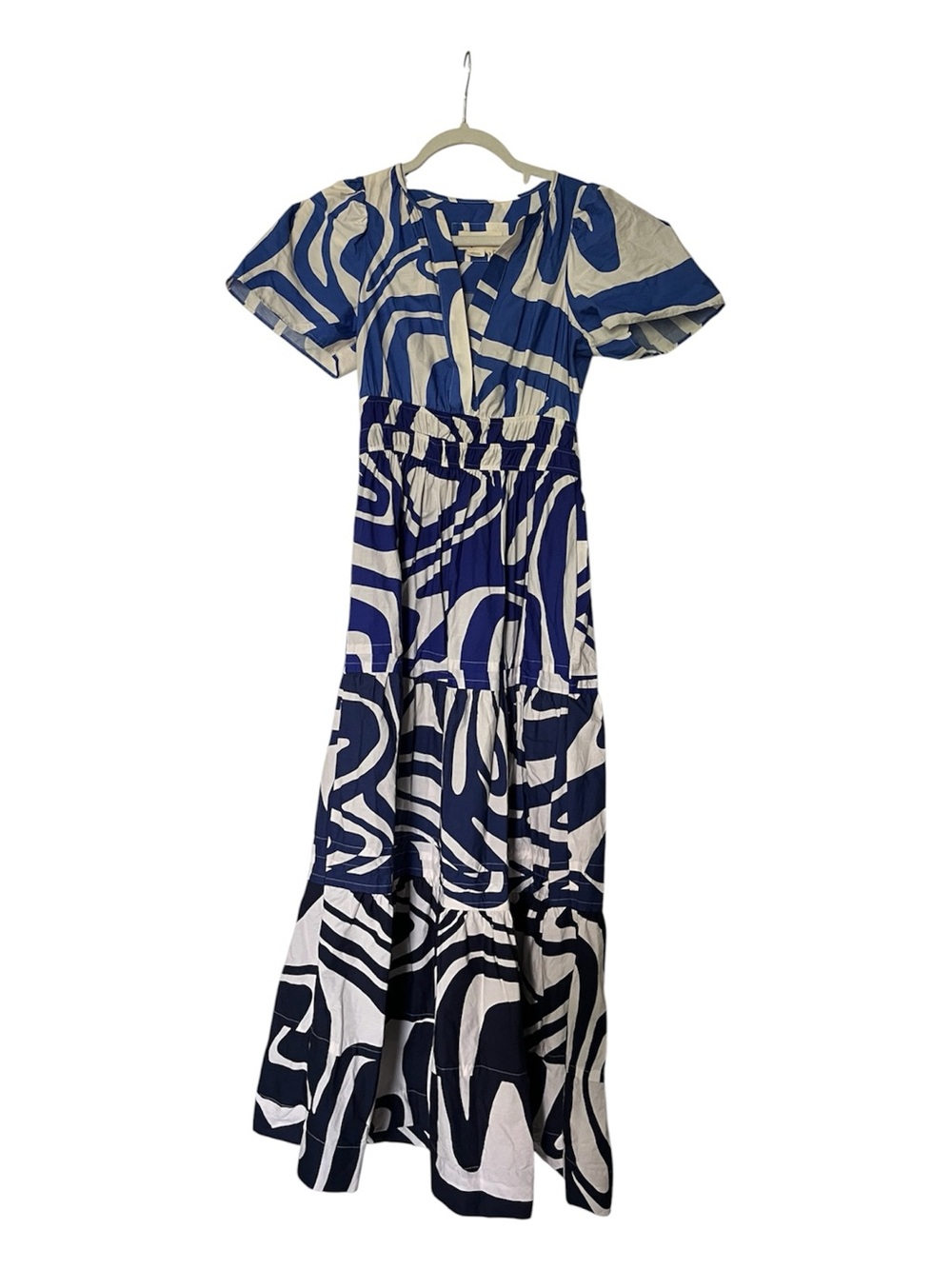 Anthropologie Blue and White Maxi Dress